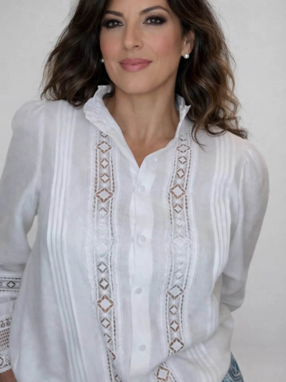 Bisou's Project White Lace Blouse — Size M — NWT